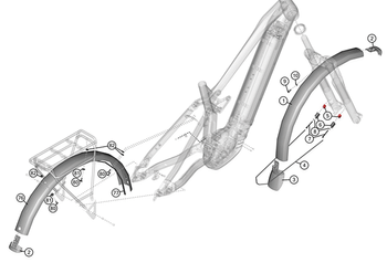 Haibike Schutzblechset Gen5 CX AL silber mit Streben und Befestigung - Produktbild - 1 Haibike Schutzblechset Gen5 CX AL silber mit Streben und Befestigung - Produktbild - 1