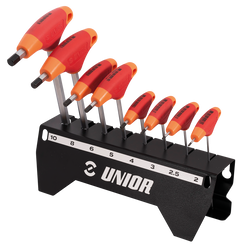 Unior Innensechskantschlüssel SetUnior T-Griff | 2, 2.5, 3, 4, 5, 6, 8, 10mm inkl. Halter - Produktbild - 1