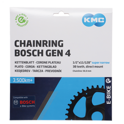 Diverse Kettenblatt E-Bike KMC f.Bosch Gen.4 | 38 Z., sw, DM, KL 50mm, 11/128", schmal - Produktbild - 2