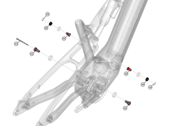 Pinion Main Pivot Hardware Set Pinion IGB | inkl. Schrauben und Bolzen - Produktbild - 1