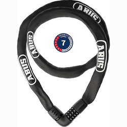 Kombinations-Kettenschloss TRESOR 6807C, Abus, Stahl, L=1,400mm, Ø=7mm, schwarz, Abus, 10046876-01 - Produktbild - 1