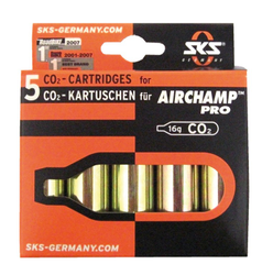 Ersatzkartusche SKS Airchamp Pro 5 Kartuschen,á 16g auf Karte,oh. Gewinde - Produktbild - 1