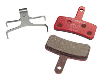 Bremsbeläge Disc für TEKTRO Dorado, TEKTRO
D40.11, semi-metallisch, inkl. Spreizfeder
Farbe: Rot, VE: 1 Paar - Produktbild - 1