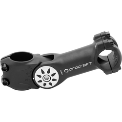 Vorbau Ahead verstellbar 25,4 mm, PROCRAFT
25,4 mm Lenkerklemmung
Größe: 70°-130° / 110 mm, Farbe: Schwarz, Gewicht: 240 g, VE: 1 Stk. - Produktbild - 1