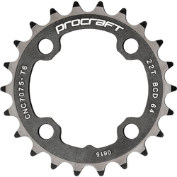 Kettenblatt MTB 64 9-fach, PROCRAFT
Lochkreis 64 mm, für 9-fach, Shimano / SRAM
Größe: 22 Z, Farbe: schwarz, Gewicht: 19 g, VE: 1 Stk. - Produktbild - 1