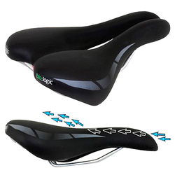 VELO Sattel Wide Channel schwarz ergonomisch komfortabel für Nubuk Bikes - Produktbild - 2