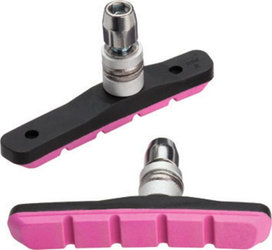 Bremsschuhe Mountain Sport für V-Brake Werkstattverpackung, JAGWIRE, Asymmetrisch, Farbe: Pink, Gewicht: 58,5g, VE: 25 Stk. - Produktbild - 1