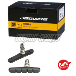Bremsschuhe Mountain Sport für V-Brake Werkstattverpackung, JAGWIRE, Asymmetrisch, Farbe: Grau, Gewicht: 58,5g, VE: 25 Stk. - Produktbild - 1