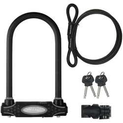 Master Lock Bügelschloss 8274 Schwarz 13 mm x 210 mm x 110 mm / 10 mm x 1200 mm Schlüssel - Produktbild - 1