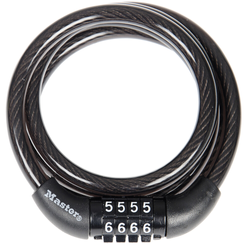 Master Lock Kabelschloss 8143 Schwarz 8 mm x 1200 mm Zahlenkombination fest - Produktbild - 1