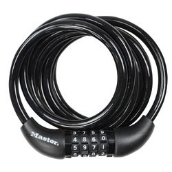 Master Lock Kabelschloss 8221 Schwarz 8 mm x 1800 mm Zahlenkombination einstellbar - Produktbild - 1