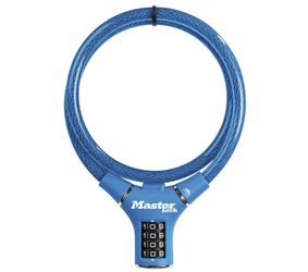 Master Lock Kabelschloss Zahlenschloss Vinylbeschichtet 0,90 m x 12 mm Blau - Produktbild - 3