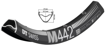 DT Swiss M 442 Felge 27,5 Zoll 584x22,5 mm 32 Loch schwarz VL 6,5 mm - Produktbild - 1