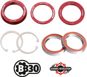 Innenlager MTB BB30 68/73, FSA
BB-OS9200, mit Keramiklagern, Rahmendurchmesser 42 mm, Rahmenbreite 68/73 mm
Größe: Ø 30 mm, Farbe: Rot, Gewicht: 59 g - Produktbild - 1