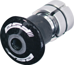 Krallenmutterset Compressor, FSA
mit Carbon-Deckel schwarz eloxiert
Größe: 1 1/8 Zoll, Farbe: schwarz, Gewicht: 39 g - Produktbild - 1