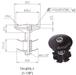 FSA Krallenmutterset Alu 1 1/8 Zoll Ø32 mm schwarz 26 g – robust und leicht - Produktbild - 3
