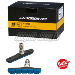 Bremsschuhe Mountain Sport für V-Brake Werkstattverpackung, JAGWIRE, Asymmetrisch, Farbe: Blau, Gewicht: 58,5g, VE: 25 Stk. - Produktbild - 1