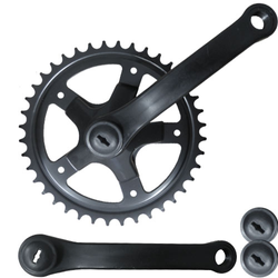 Kurbelsatz 36 Zähne, einfach 127 mm, Stahl, schwarz - Produktbild - 2