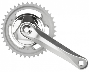 Kurbelsatz 38 Zähne, einfach 170 mm, Aluminium/Stahl, silber, mit Disk - Produktbild - 1
