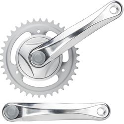 Kurbelsatz 38 Zähne, einfach 170 mm, Aluminium/Stahl, silber, mit Disk - Produktbild - 2