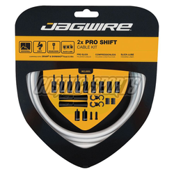 Jagwire Schaltzugset Road & Mountain Pro 2x kompatibel mit SRAM und Shimano weiß 1 Set - Produktbild - 1