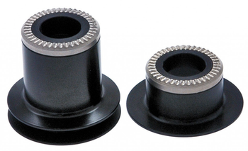 Umrüstkit HR auf 10 mm Thru Bolt, DT SWISS
10/135 mm TB für Ratchet- und 3-Klinken-Naben mit Shimano Rotor, Kit besteht aus HWAXXX00S1803S + HWAXXX00S1830S
Farbe: Schwarz, Gewicht: 21 g, VE: 1 Kit - Produktbild - 1