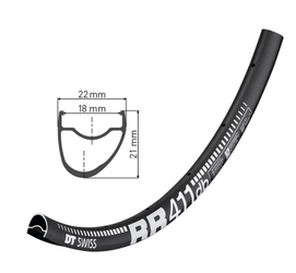 Felge RR 411 Asymmetric Disc 28"/700C, DT SWISS
ERD: 601 mm
Größe: 24 Loch, Farbe: Schwarz, Gewicht: 410 g, VE: 1 St. - Produktbild - 1