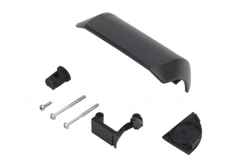 Kit Batteriehalter, Anthrazit, inkl. 1 x Gewindefurchschraube 3,5x12, 2 x Gewindefurchschraube 3,5x42, federnder Anschlag und Abdeck kappe Ladebuchse - Produktbild - 1