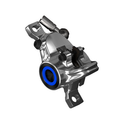 Bremszange Mt8/Mt6 And Mt Trail Sl/Carbon Hinterrad 2-Kolben, Chrom Poliert, Blende Blau, Drehbarer Leitungsanschluss, Mit Bremsbelä Gen (Ve = 1 Stück - Produktbild - 1