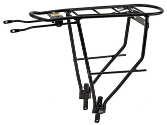 Gepäckträger 2-Bein schwarz, Aluminium, verstellbar 24-29", schmal - Produktbild - 1
