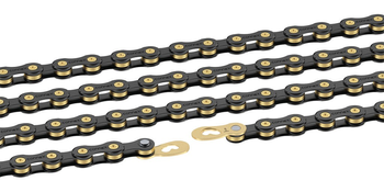 Schaltungskette Wippermann Connex 9SB 1/2"x11/128",114 Gl.,9-f.,schwarz/gold - Produktbild - 1