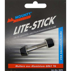 Klemmschraube Sattelstütze ø = M6, L = 45 mm, Inbus Niro schwarz - Produktbild - 1 Klemmschraube Sattelstütze ø = M6, L = 45 mm, Inbus Niro schwarz - Produktbild - 1
