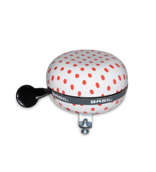 Ding-Dong Glocke Basil Polka Dot white/red dots, Ø80mm, SB-Karte - Produktbild - 1