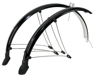 M-WAVE Schutzblech-Set 28" aus flexiblem Kunststoff - Breite: 45mm - schwarz - Produktbild - 1