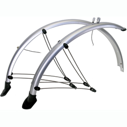 Schutzbleche 28" Kunststoff silber, B = 56 mm, mit Streben - Produktbild - 1