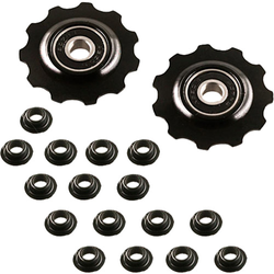 Schaltwerkrollen Alu 11Zähne schwarz /Paar - Produktbild - 1