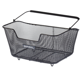 Hinterradkorb Basil Base M Stahl 30x42,5x23cm, schwarz, engmaschig - Produktbild - 1