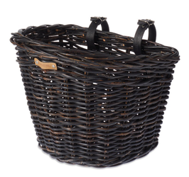 Vorderrrad-Korb Basil Darcy L Rattan 41x35x34 cm, schwarz, Lenkerbefest. - Produktbild - 1