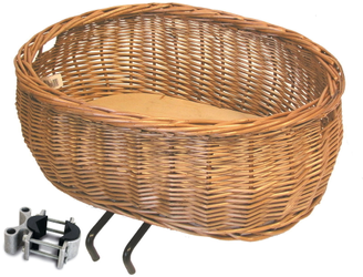 Vorderrad-Tierfahrradkorb Basil Pluto 50x37x20cm, naturfarbig, Weide - Produktbild - 1