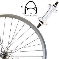 Vorderrad 28" silber Euroline, Alunabe - Produktbild - 2