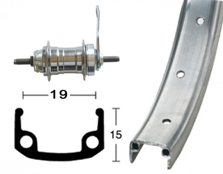 H-Rad 18" 355-19RB-Nabe si.20L Alu-Kastenfelge silb./matt.Zinkspeichen - Produktbild - 1