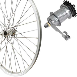 Hinterrad 28" Rücktritt Silber Kasten-Alu, Rbn, Zub. - Produktbild - 1 Hinterrad 28" Rücktritt Silber Kasten-Alu, Rbn, Zub. - Produktbild - 1