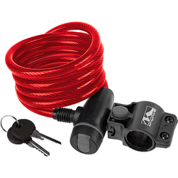 Spiralkabelschloss rot
L=180cm, Ø 10mm CLIP-ON-Halter - Produktbild - 1