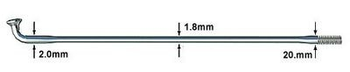 Sapim Race Speiche Silber 2.0/1.8/2.0 mm für Felgenlaufräder - Produktbild - 1