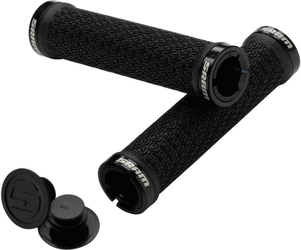 Silikongriffe SRAM m. Schraubensicherung schwarz, m. Doppelklemmen und End Plug - Produktbild - 1 Silikongriffe SRAM m. Schraubensicherung schwarz, m. Doppelklemmen und End Plug - Produktbild - 1