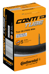 103-28-31600-4019238557060-1-35745-35745.png Continental Tour 28 Wide Schlauch SV 42 mm 47-62-622 – Pannensicherer Fahrradschlauch für Tourenreifen - Produktbild - 1
