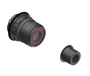 Freilauf/Rotor Umrüstkit Hybrid SRAM für 3-Klinken, DT SWISS, zur Umrüstung auf Sram XD 142/148 x 12 mm Steckachse, Standardausführung mit Stahl-Lagern, inkl. Endkappe, Farbe: Schwarz, Gewicht: 115 g, VE: 1 Kit - Produktbild - 1