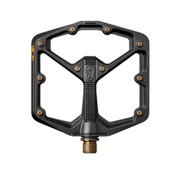CRANKBROTHERS PEDAL BODY PEDALKÖRPER, STAMP V1, LEVEL 7+11, LARGE, RECHTS, BLACK/GOLD - Produktbild - 1