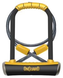 Bügelschloss Onguard Pitbulll DT 8005 115x230mm, Ø14mm, sw, mit Seil u. Halter - Produktbild - 1
