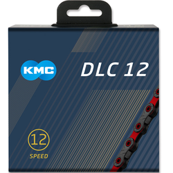 KMC DLC Fahrradkette 12-fach 126 Glieder schwarz rot - Produktbild - 2